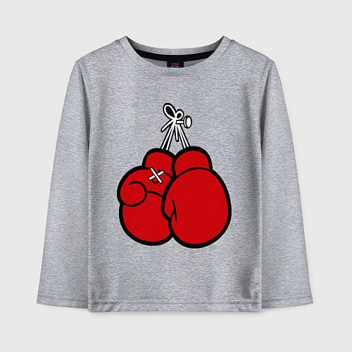 Детский лонгслив Боксерские перчатки / Меланж – фото 1