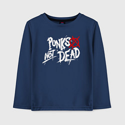 Лонгслив хлопковый детский Punks not dead, цвет: тёмно-синий