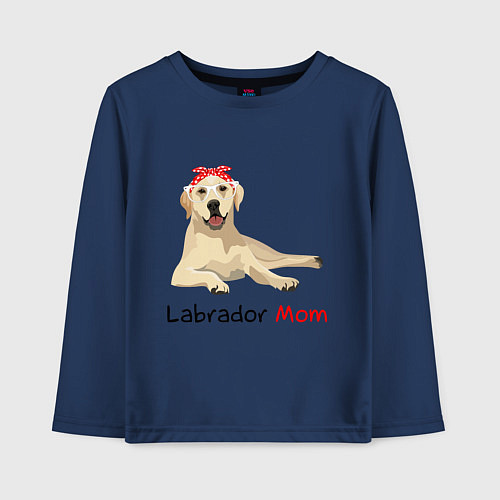 Детский лонгслив Labrador Mom / Тёмно-синий – фото 1