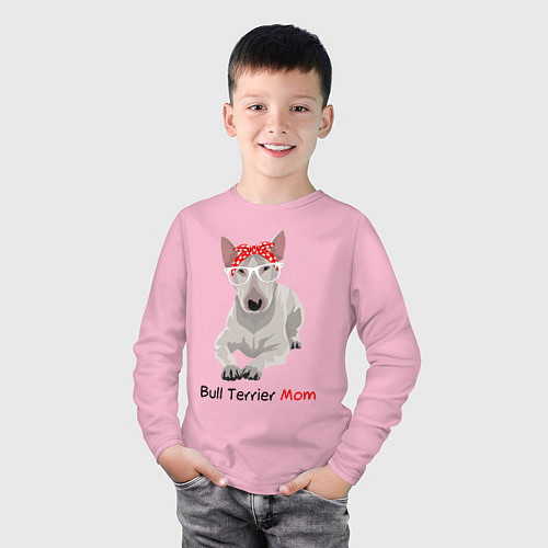 Детский лонгслив Bull terrier Mom / Светло-розовый – фото 3