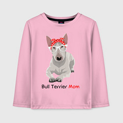 Лонгслив хлопковый детский Bull terrier Mom, цвет: светло-розовый