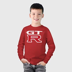 Лонгслив хлопковый детский NISSAN GTR, цвет: красный — фото 2