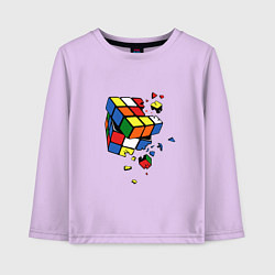 Лонгслив хлопковый детский Кубик Рубика, цвет: лаванда