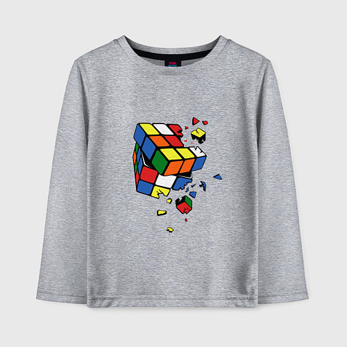 Детский лонгслив Кубик Рубика / Меланж – фото 1