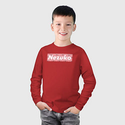 Лонгслив хлопковый детский NEZUKO, цвет: красный — фото 2