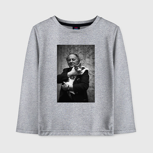 Детский лонгслив Бродский и кот / Меланж – фото 1