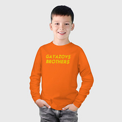 Лонгслив хлопковый детский GAYAZOV BROTHER GOLD, цвет: оранжевый — фото 2