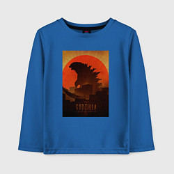 Детский лонгслив Godzilla and red sun