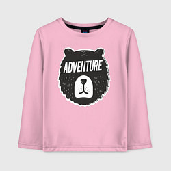 Лонгслив хлопковый детский Bear Adventure, цвет: светло-розовый