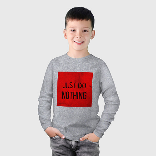 Детский лонгслив JUST DO NOTHING / Меланж – фото 3