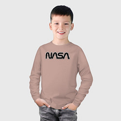 Лонгслив хлопковый детский NASA, цвет: пыльно-розовый — фото 2