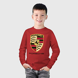Лонгслив хлопковый детский PORSCHE, цвет: красный — фото 2