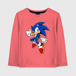Лонгслив хлопковый детский Sonic, цвет: коралловый