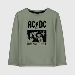 Лонгслив хлопковый детский ACDC highway to hell, цвет: авокадо