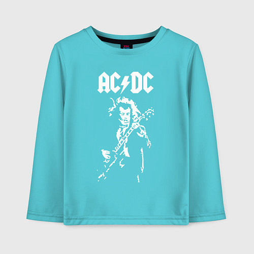 Детский лонгслив ACDC / Бирюзовый – фото 1