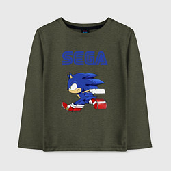 Лонгслив хлопковый детский SEGA, цвет: меланж-хаки