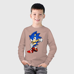 Лонгслив хлопковый детский SONIC, цвет: пыльно-розовый — фото 2