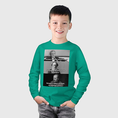 Детский лонгслив Хочешь? Земфира / Зеленый – фото 3