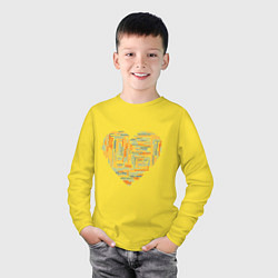 Лонгслив хлопковый детский Йога, цвет: желтый — фото 2