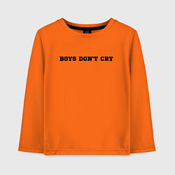 Лонгслив хлопковый детский BOYS DON'T CRY, цвет: оранжевый