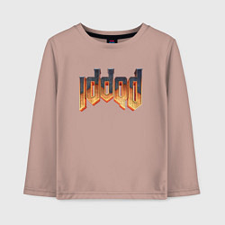 Лонгслив хлопковый детский IDDQD DOOM, цвет: пыльно-розовый