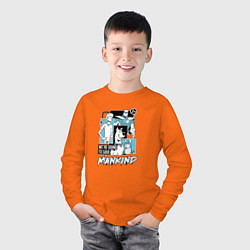 Лонгслив хлопковый детский Скуби-Ду, цвет: оранжевый — фото 2