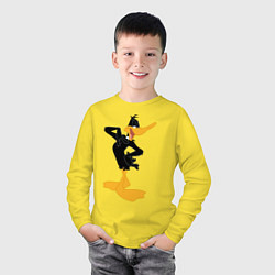 Лонгслив хлопковый детский Даффи Дак, цвет: желтый — фото 2