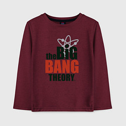 Лонгслив хлопковый детский Big Bang Theory logo, цвет: меланж-бордовый