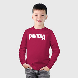 Лонгслив хлопковый детский PANTERA, цвет: маджента — фото 2
