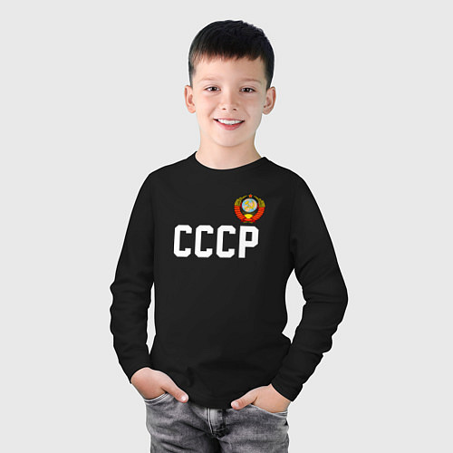 Детский лонгслив СССР / Черный – фото 3