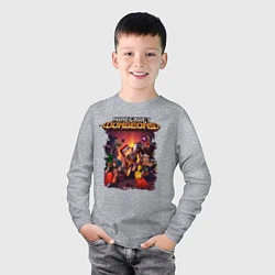 Лонгслив хлопковый детский Minecraft Dungeons, цвет: меланж — фото 2
