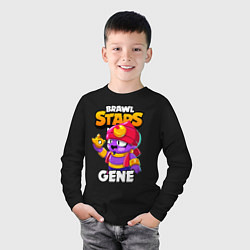 Лонгслив хлопковый детский BRAWL STARS GENE, цвет: черный — фото 2