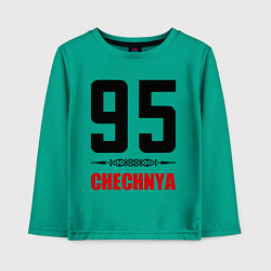 Лонгслив хлопковый детский 95 Chechnya, цвет: зеленый