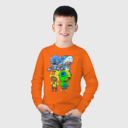 Лонгслив хлопковый детский Brawl Stars Leon Quattro, цвет: оранжевый — фото 2