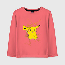 Лонгслив хлопковый детский Pikachu, цвет: коралловый