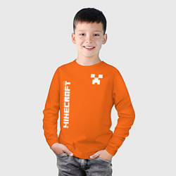 Лонгслив хлопковый детский MINECRAFT CREEPER, цвет: оранжевый — фото 2