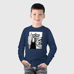 Лонгслив хлопковый детский No-Face Spirited Away Ghibli, цвет: тёмно-синий — фото 2