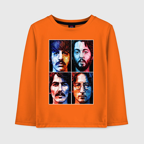 Детский лонгслив THE BEATLES / Оранжевый – фото 1