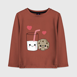 Лонгслив хлопковый детский Milk and Cookies Love, цвет: кирпичный