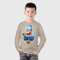 Лонгслив хлопковый детский BRAWL STARS GALE, цвет: миндальный — фото 2