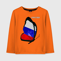 Лонгслив хлопковый детский Россия, цвет: оранжевый