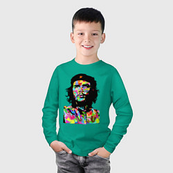 Лонгслив хлопковый детский Che, цвет: зеленый — фото 2
