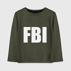 Лонгслив хлопковый детский FBI, цвет: меланж-хаки