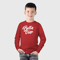 Лонгслив хлопковый детский Bella Ciao, цвет: красный — фото 2