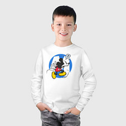 Лонгслив хлопковый детский Микки Маус, цвет: белый — фото 2