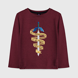 Лонгслив хлопковый детский The Legend of Zelda, цвет: меланж-бордовый