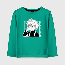 Лонгслив хлопковый детский Killua Hunter x Hunter Киллуа, цвет: зеленый