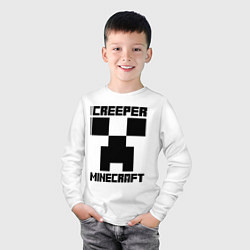 Лонгслив хлопковый детский MINECRAFT CREEPER, цвет: белый — фото 2