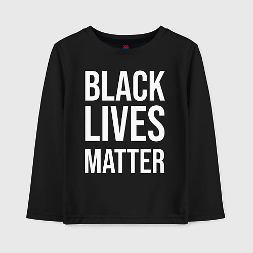 Детский лонгслив BLACK LIVES MATTER / Черный – фото 1