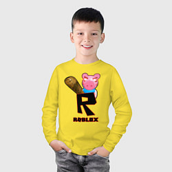 Лонгслив хлопковый детский ROBLOX: PIGGI, цвет: желтый — фото 2